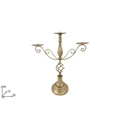 CANDELIERE 45CM IN METALLO 3 FUOCHI ORO